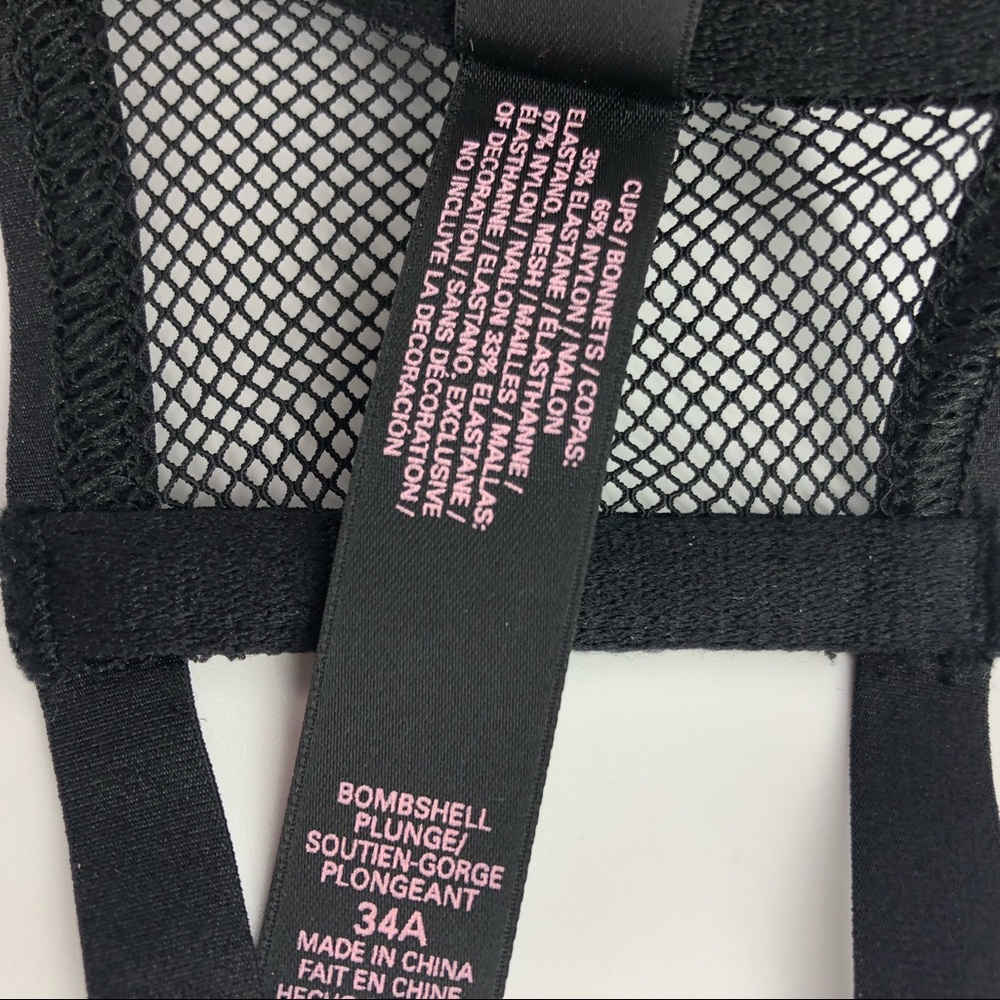 Victoria's Secret Bombshell Black Push-Up Bra with Mesh Sides - Women Intimates - Picture 5 of 7
